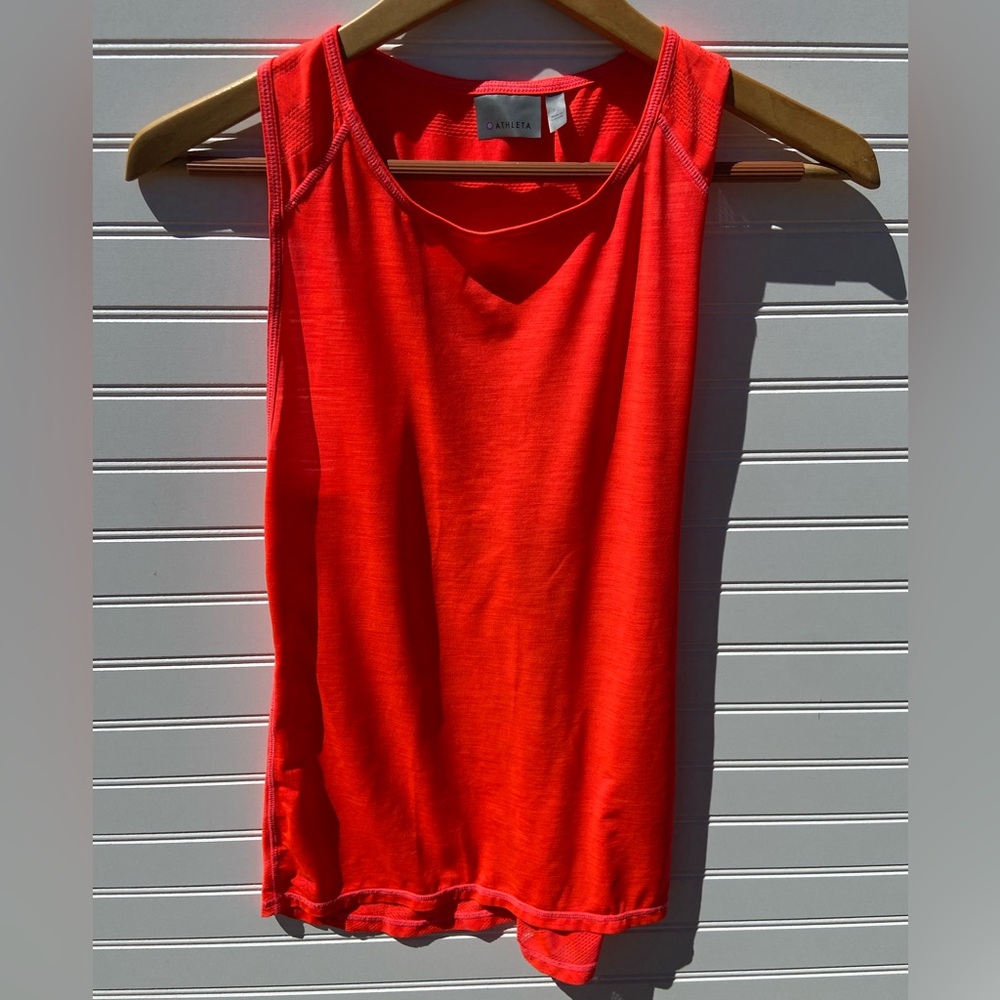 Athleta Athletic Neon Coral Orange tank